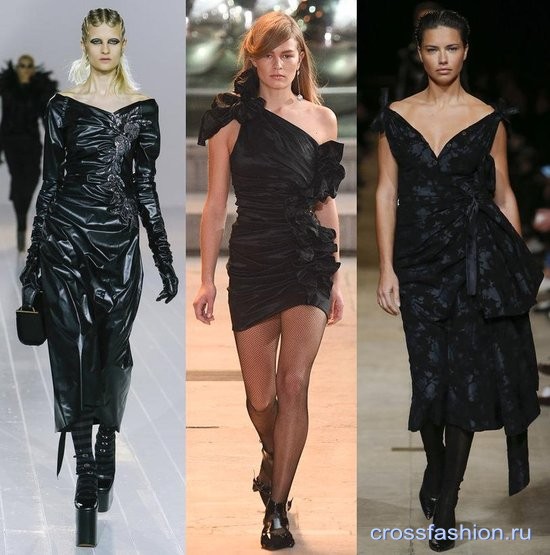 Модное черное платье осень-зима 2016-2017