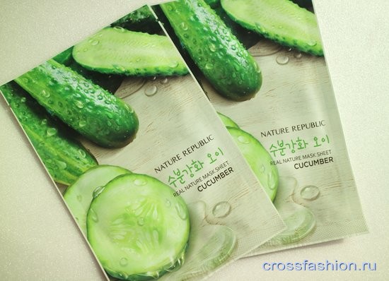 Маска на тканевой основе Real Nature Mask Sheet Cucumber с огурцом