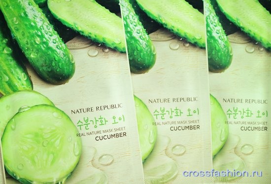 Маска на тканевой основе Real Nature Mask Sheet Cucumber с огурцом