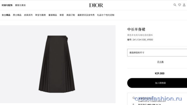 Скандал из-за фасона юбки: Китай обвинил Dior в культурной апроприации