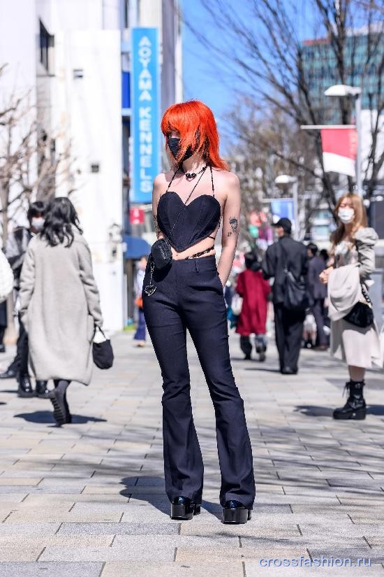 Street style Неделя моды в Токио, март 2021