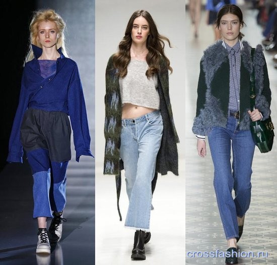 Модные джинсы, куртки, юбки и платья из денима осень-зима 2016-2017