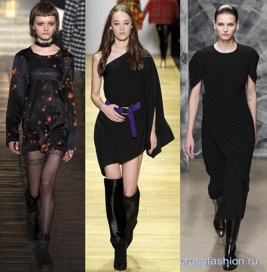Модное черное платье осень-зима 2016-2017