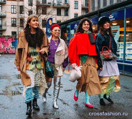 Стрит стайл Недели моды в Копенгагене, февраль 2023