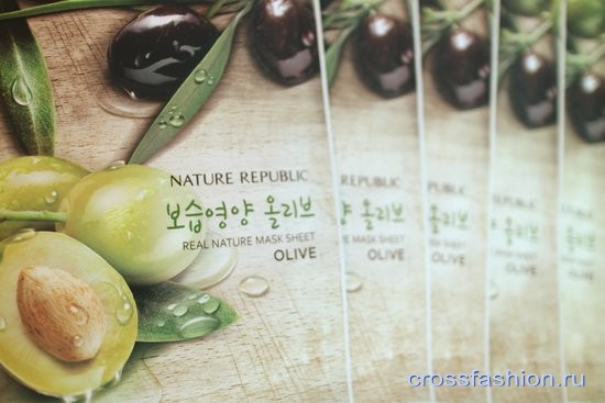 Тканевая маска без спирта и диметикона Nature Republic Real Nature Mask Sheet Olive