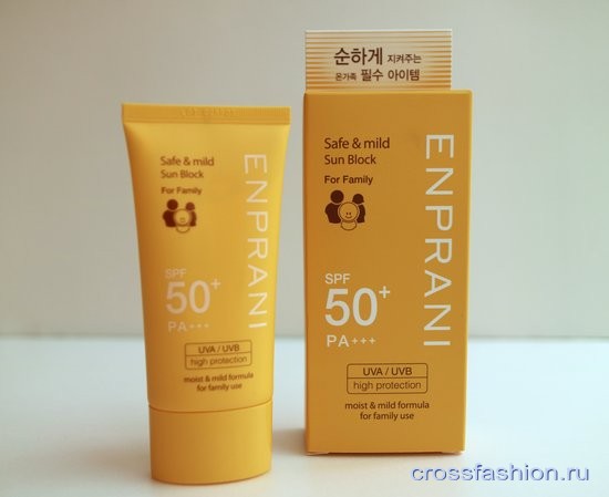 Enprani Safe&mild Sun Block for Famili SPF 50+PA+++ солнцезащитный крем отзыв