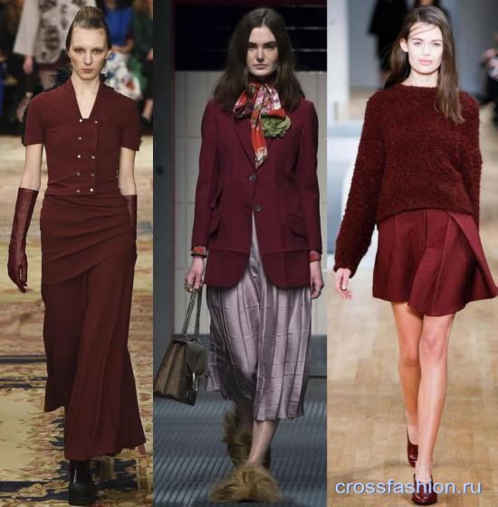 Модные цвета одежды осень-зима 2015-2016 Марсала