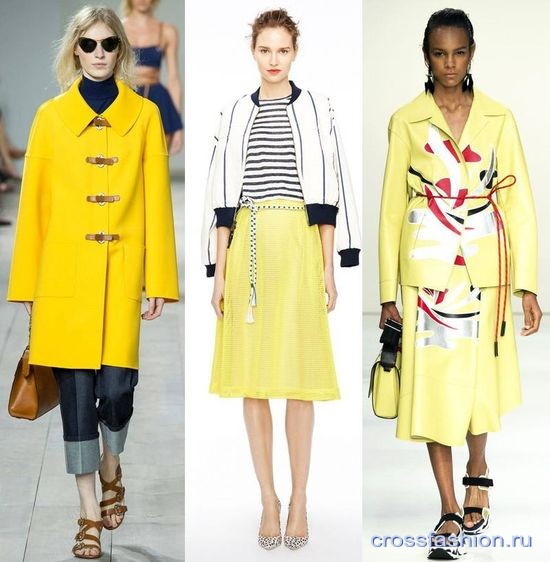 Платья, юбки, пальто и брюки желтого цвета — тренд весна-лето 2015 