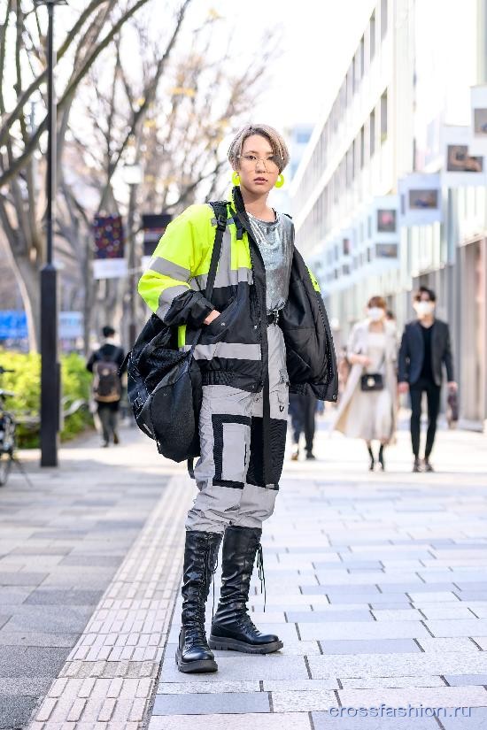 Street style Неделя моды в Токио, март 2021