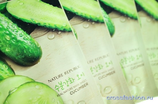 Маска на тканевой основе Real Nature Mask Sheet Cucumber с огурцом