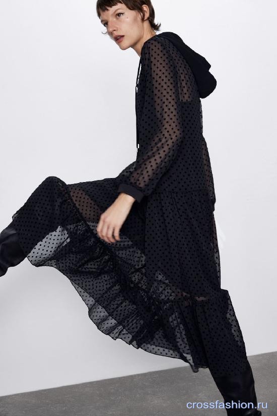 Полупрозрачное платье с капюшоном Zara