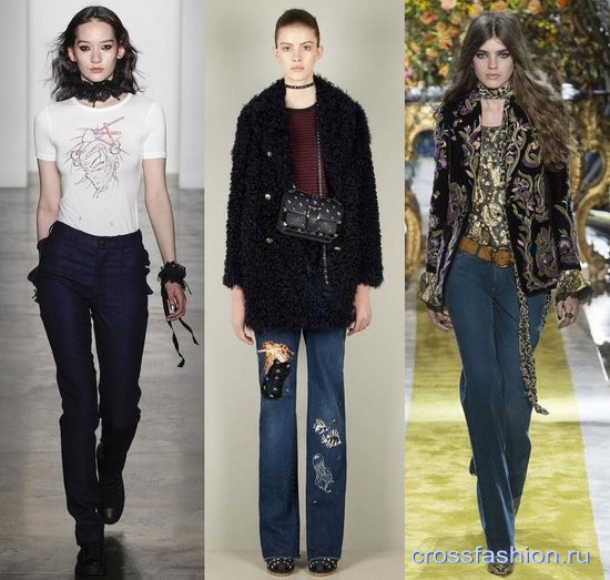 Модные джинсы, куртки, юбки и платья из денима осень-зима 2016-2017