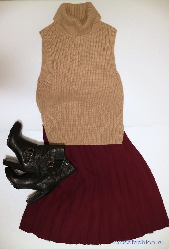 Плиссировка — тренд осень-зима 2016: Платье в горошек  Top 10 и вишневая юбка Uniqlo