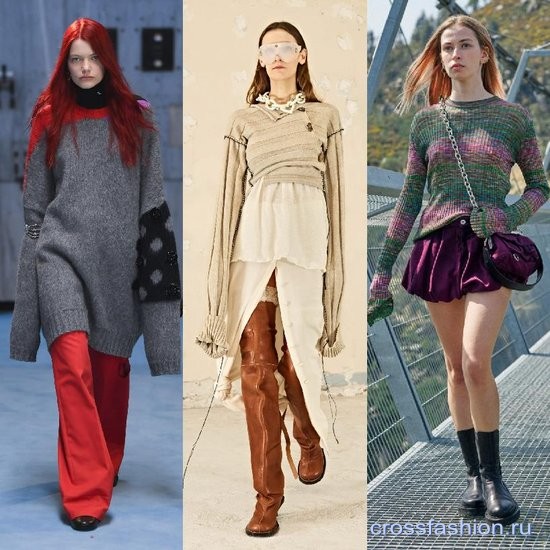 Вязаные вещи и трикотаж осень-зима 2021-2022: силуэты, фасоны и модные сочетания