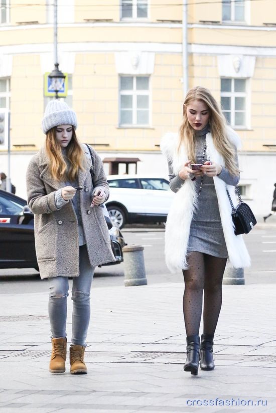 Стрит стайл на Неделе моды в Москве, октябрь 2015. День второй