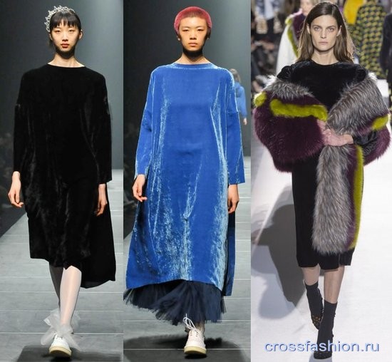 Бархат осень-зима 2017-2018: модные фасоны бархатной одежды и сочетания с ней