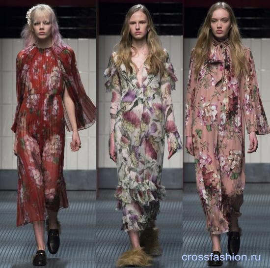 Модные платья осень-зима 2015-2016 Гуччи