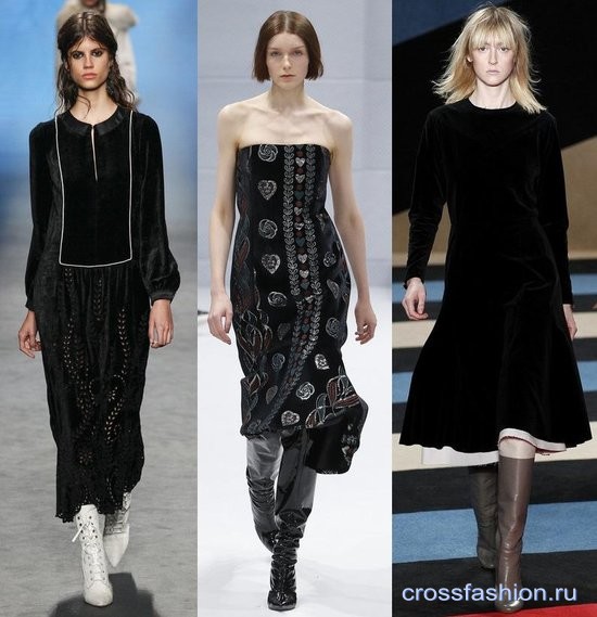 Модный бархат осень-зима 2016-2017 Платье