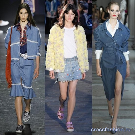 Модные джинсы, куртки, платья и юбки из денима весна-лето 2017